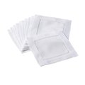 Saro Lifestyle SARO 6100.W6S 6 in. Swiss Dot Square Hemstitch Cocktail Napkin - White  Set of 12 6100.W6S